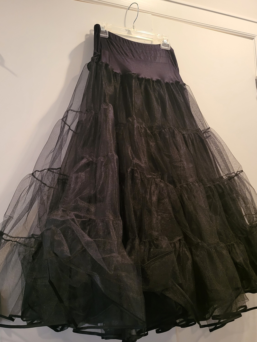 Black Tiered Tulle Maxi Skirt - Unbranded
